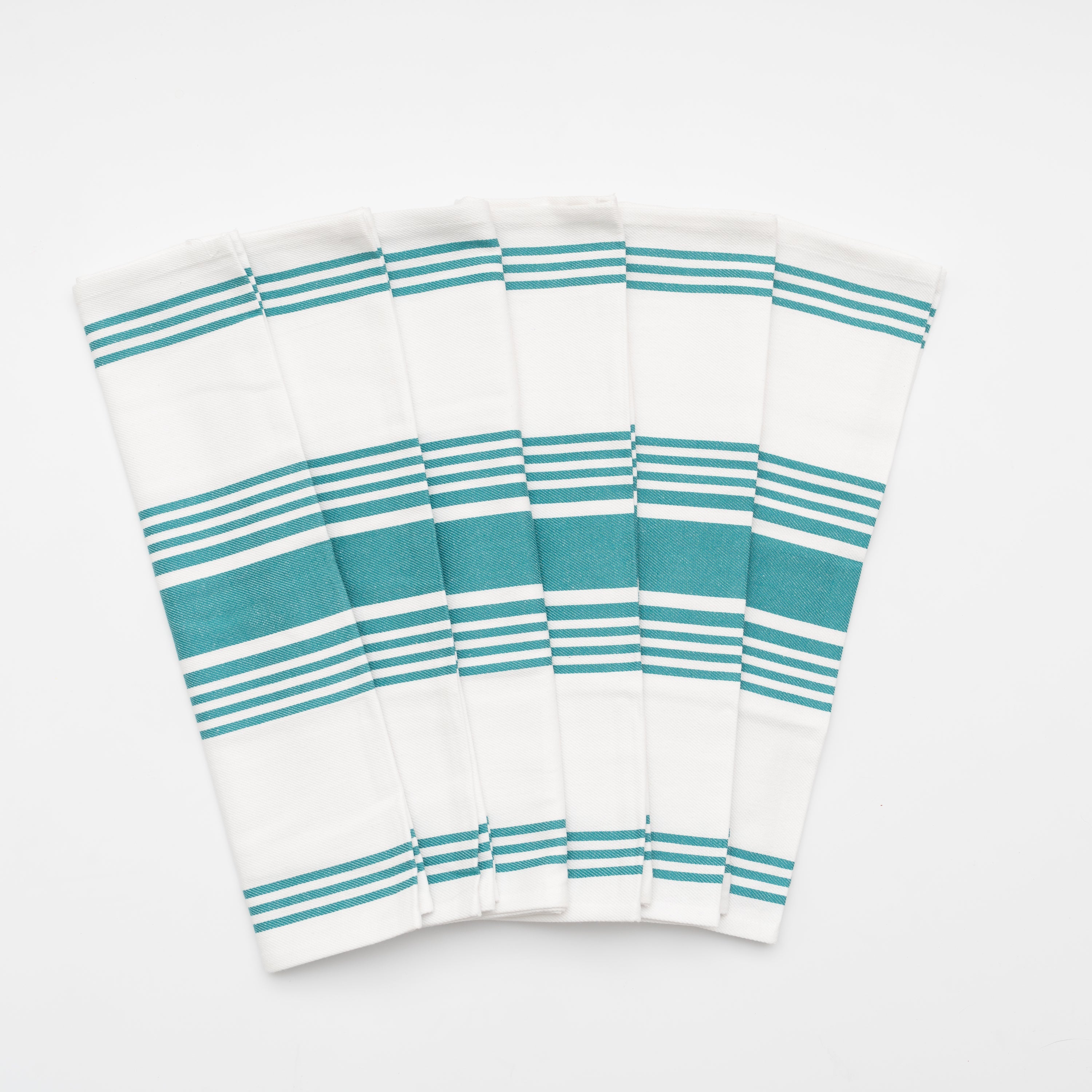 Striped Kitchen Towels Teal