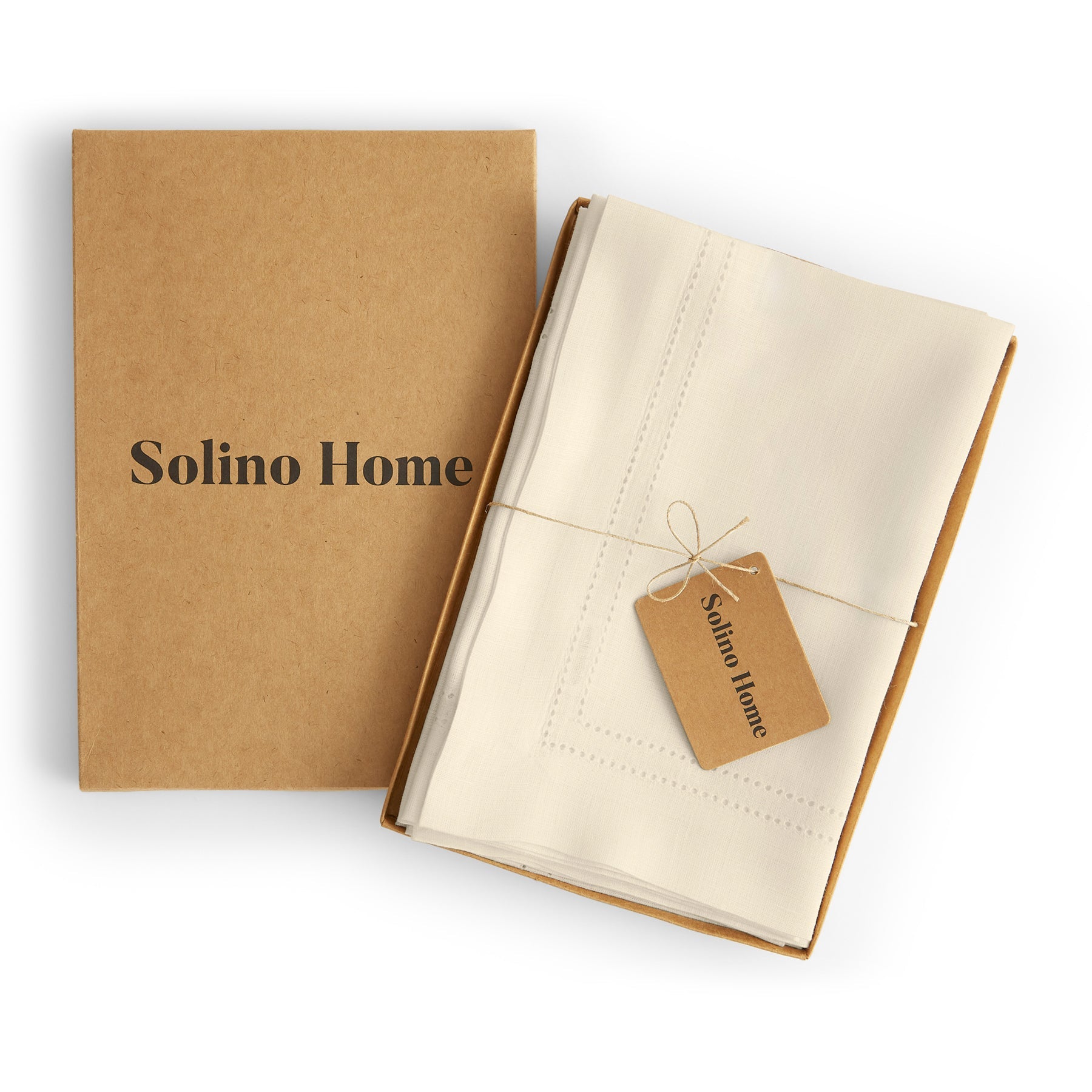 Linen Double Hemstitch Napkins, Set of 4
