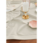Cotton Linen Hemstitch Table Throw