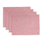 Narrow Stripe Placemats, Set of 4 Red & White 14 x 19 Inch