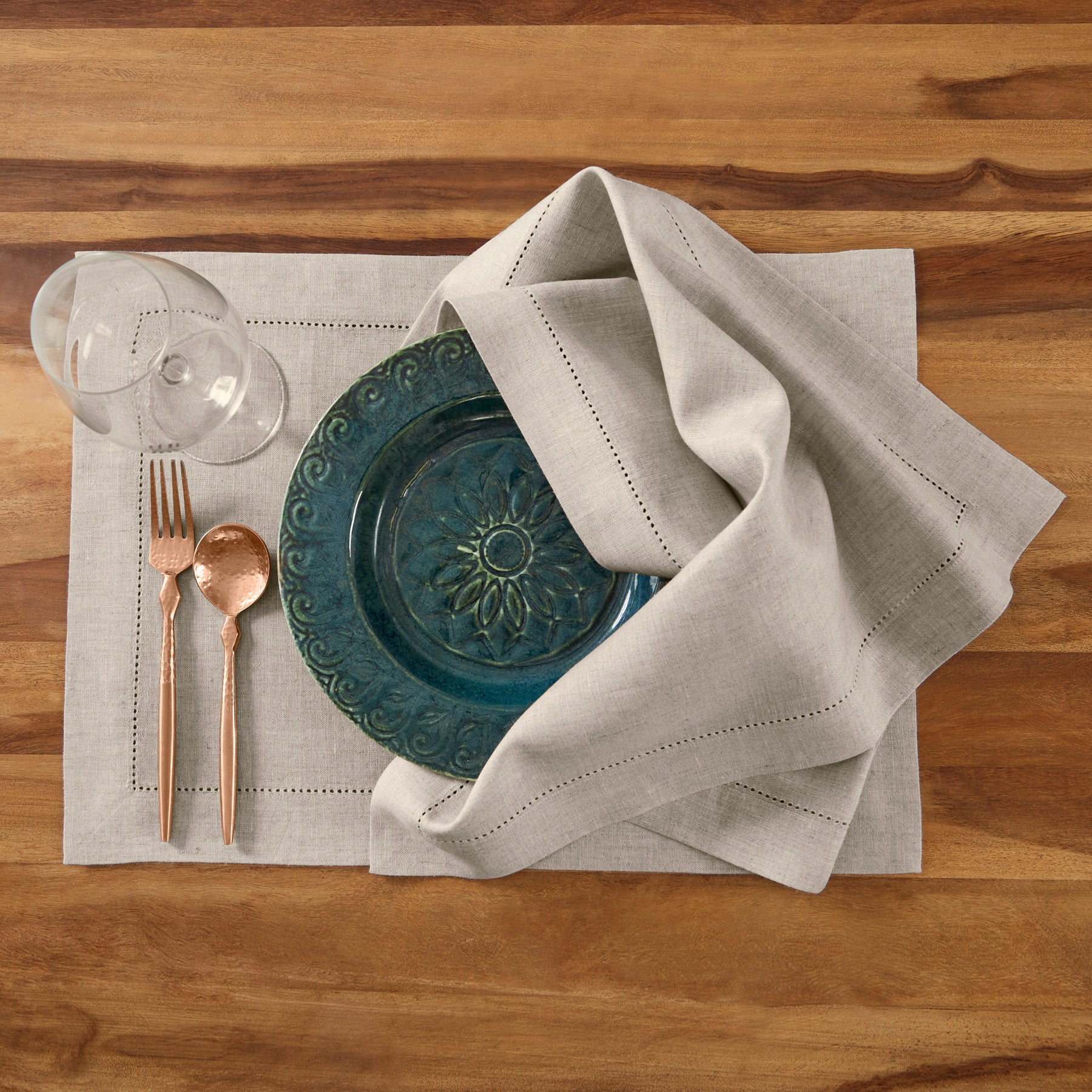 Medium Weight Hemstitch Placemats, Set of 4