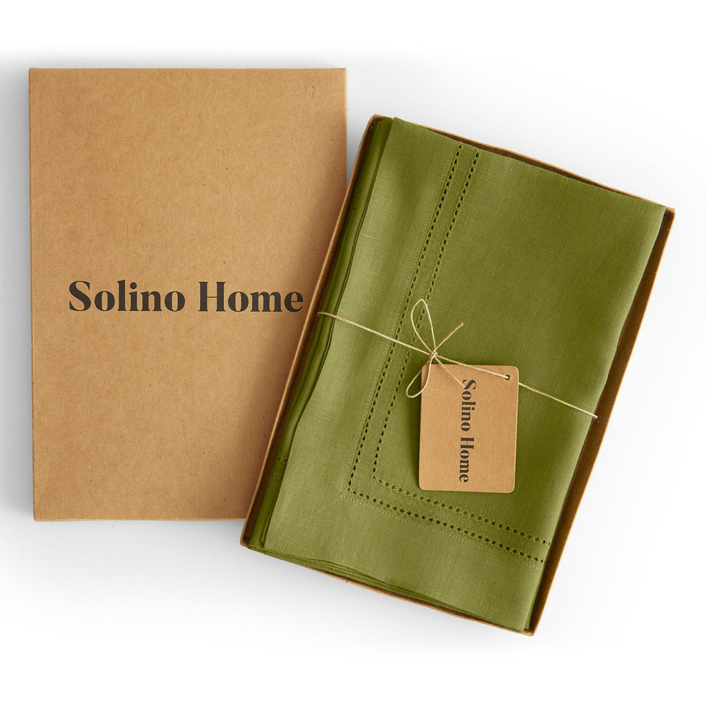 Linen Double Hemstitch Napkins, Set of 4