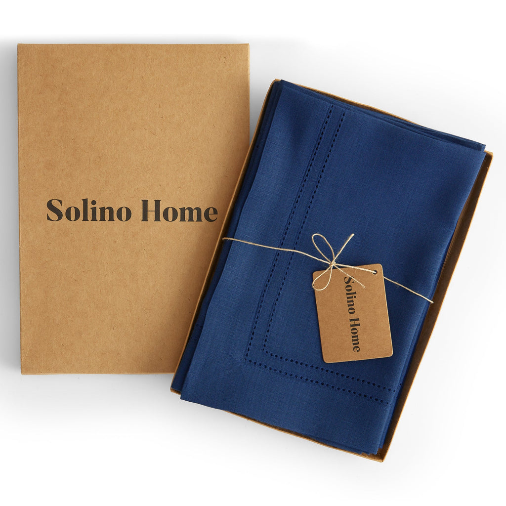 Linen Double Hemstitch Napkins, Set of 4