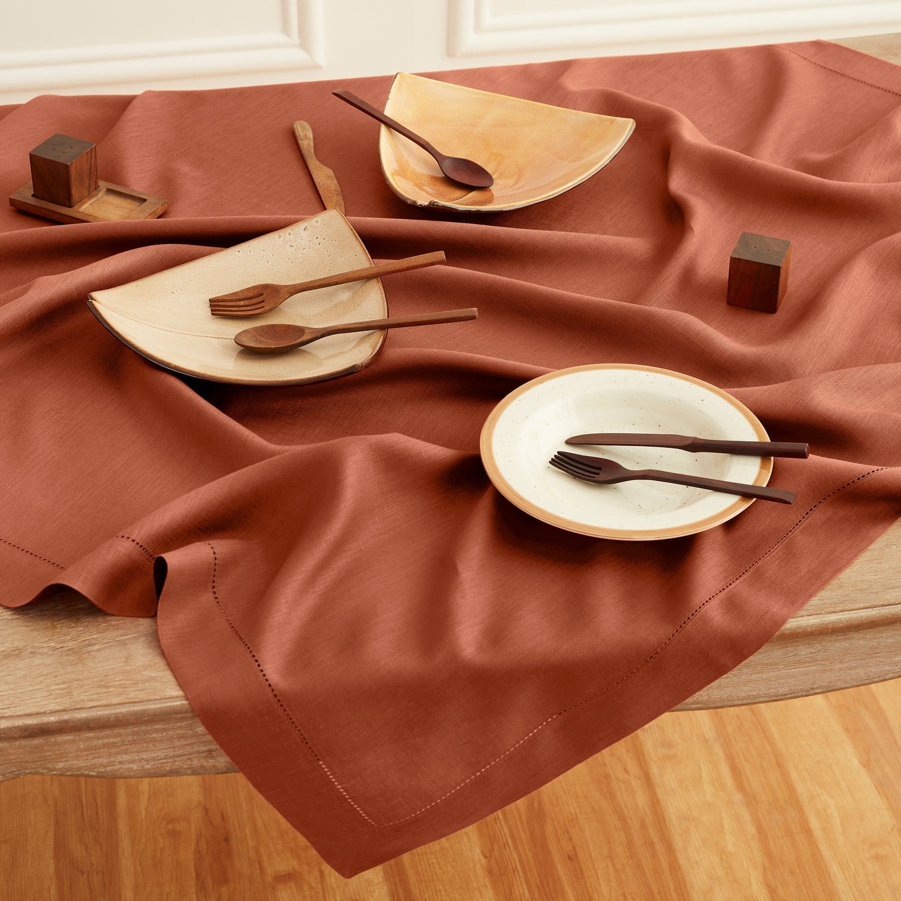 Classic Hemstitch Table Throw