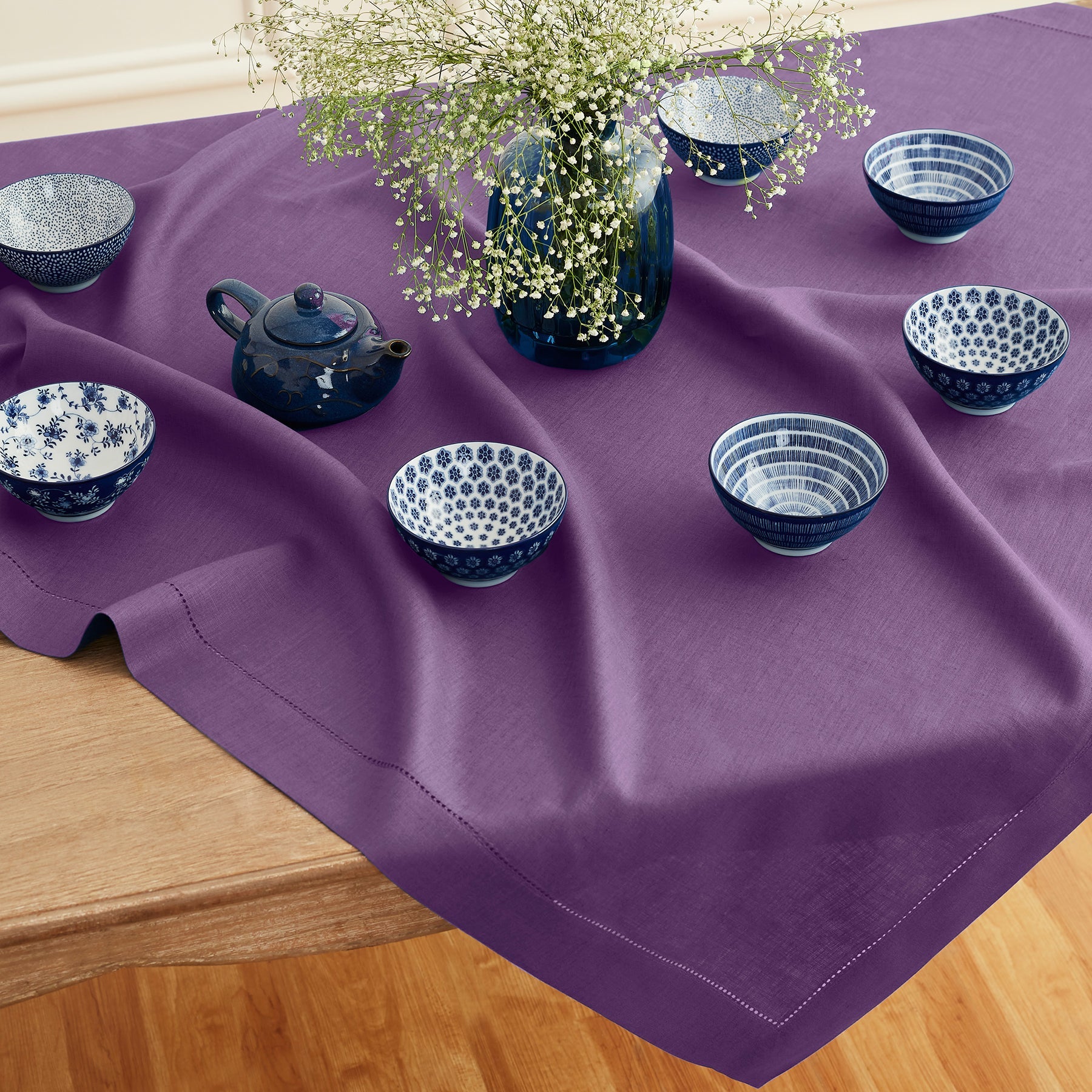 Classic Hemstitch Table Throw