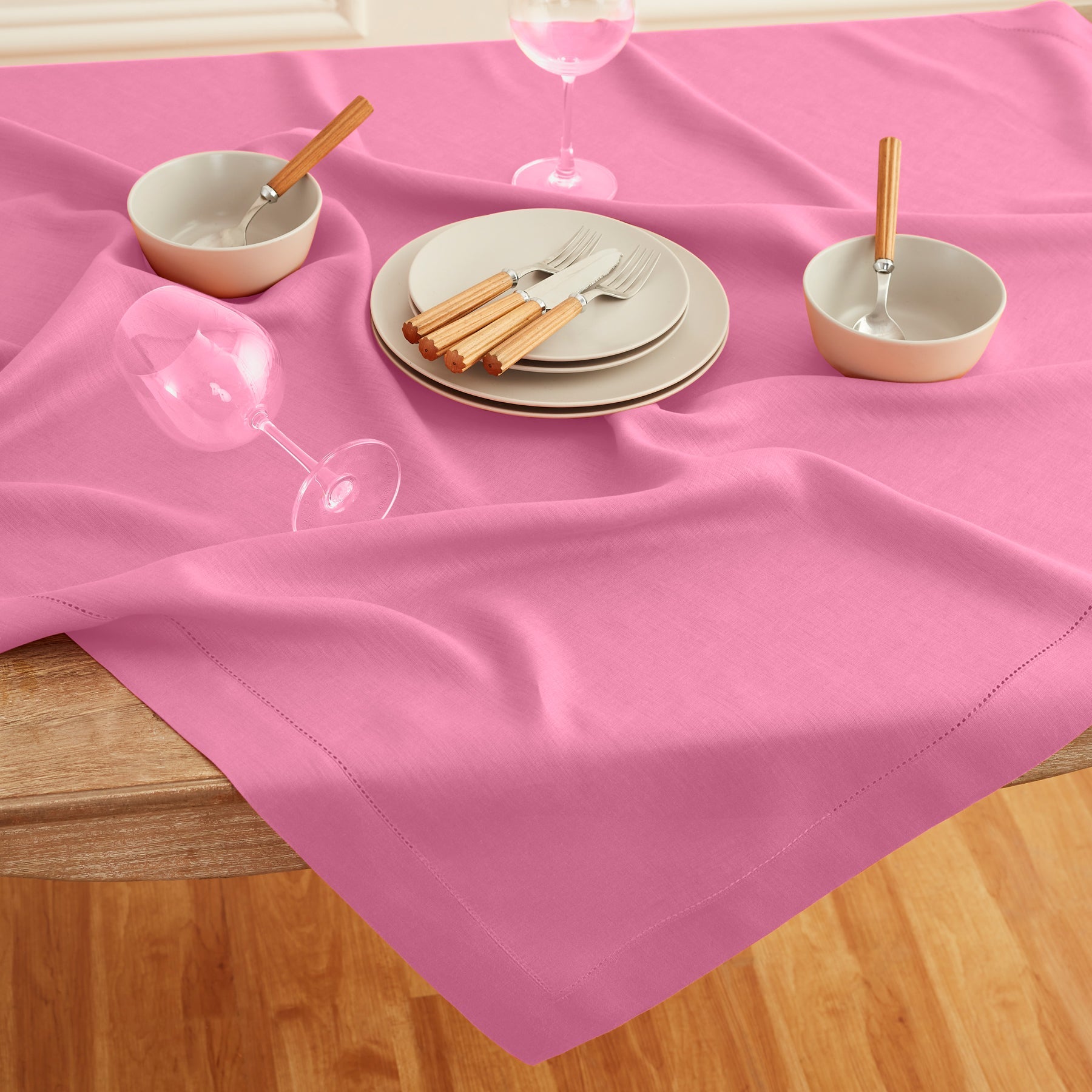 Classic Hemstitch Table Throw