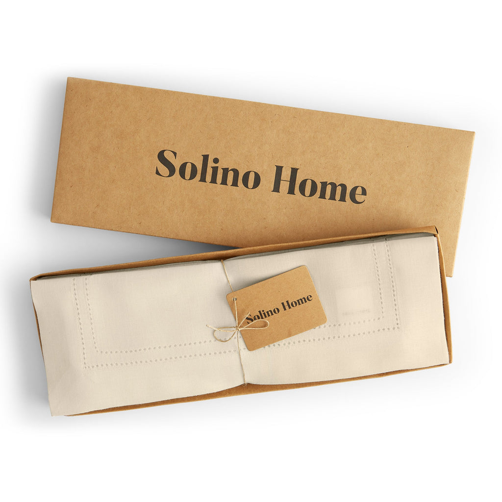 Linen Double Hemstitch Placemats, Set of 4