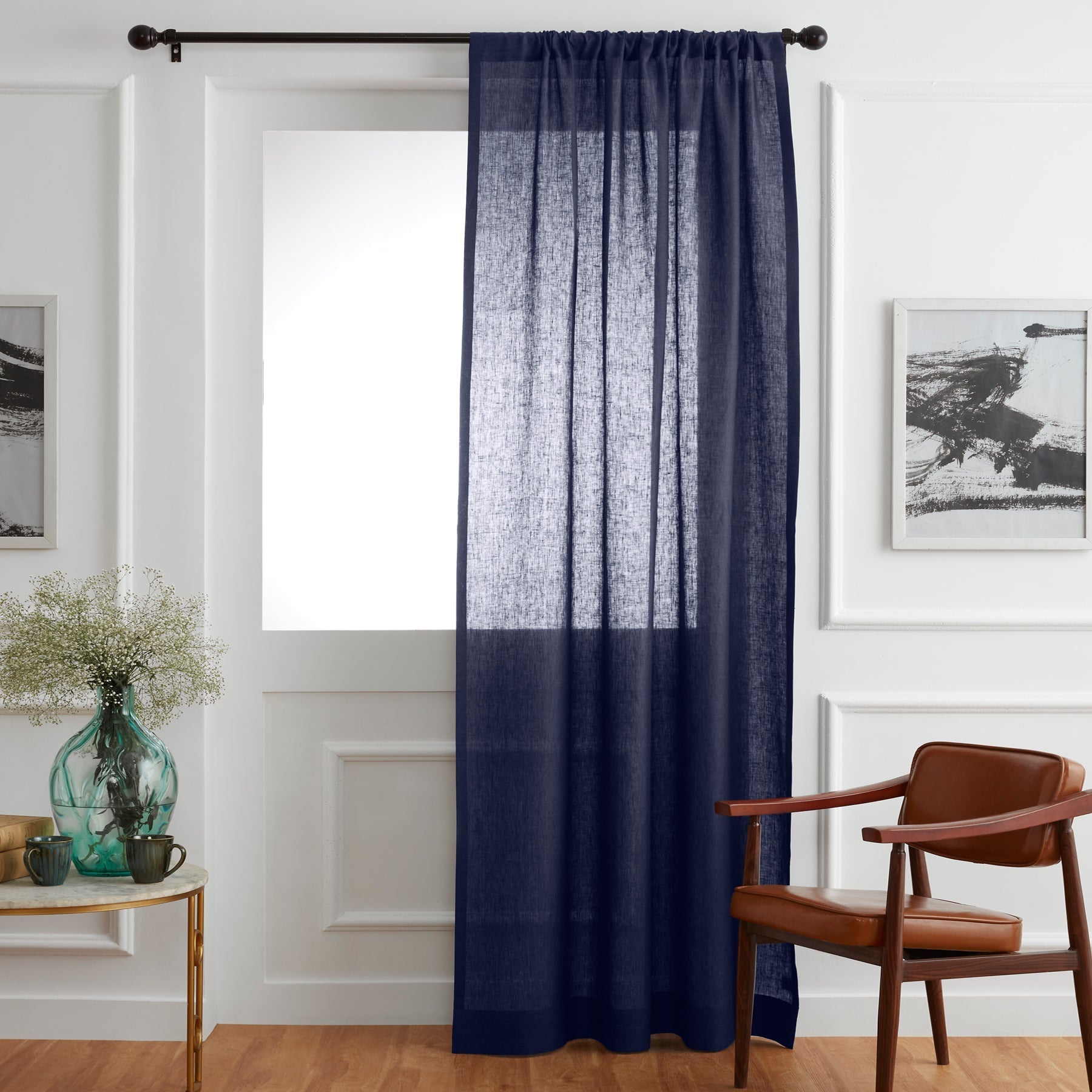 Linen Curtains Chambray Navy