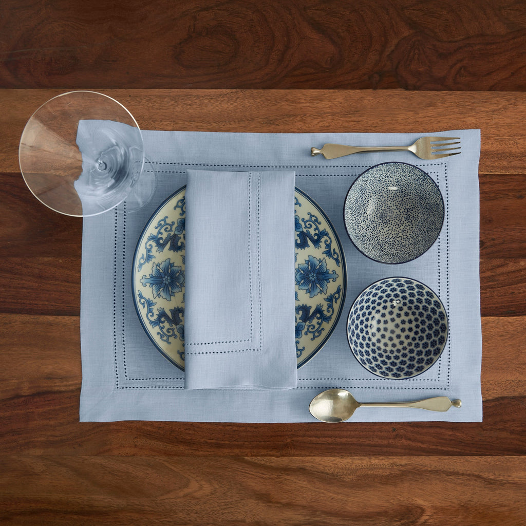 Linen Double Hemstitch Napkins, Set of 4