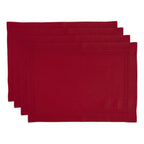 Linen Double Hemstitch Placemats, Set of 4