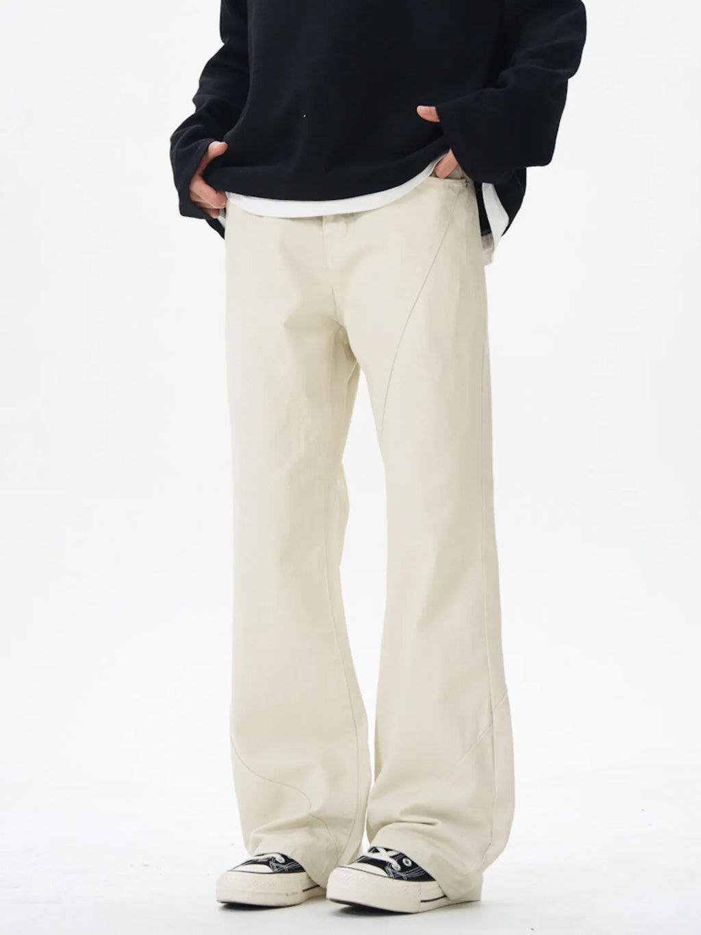 Men's Wide Leg Casual Pants Off-white