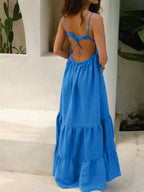Tiered Maxi Cami Dress with Ruffled Hem