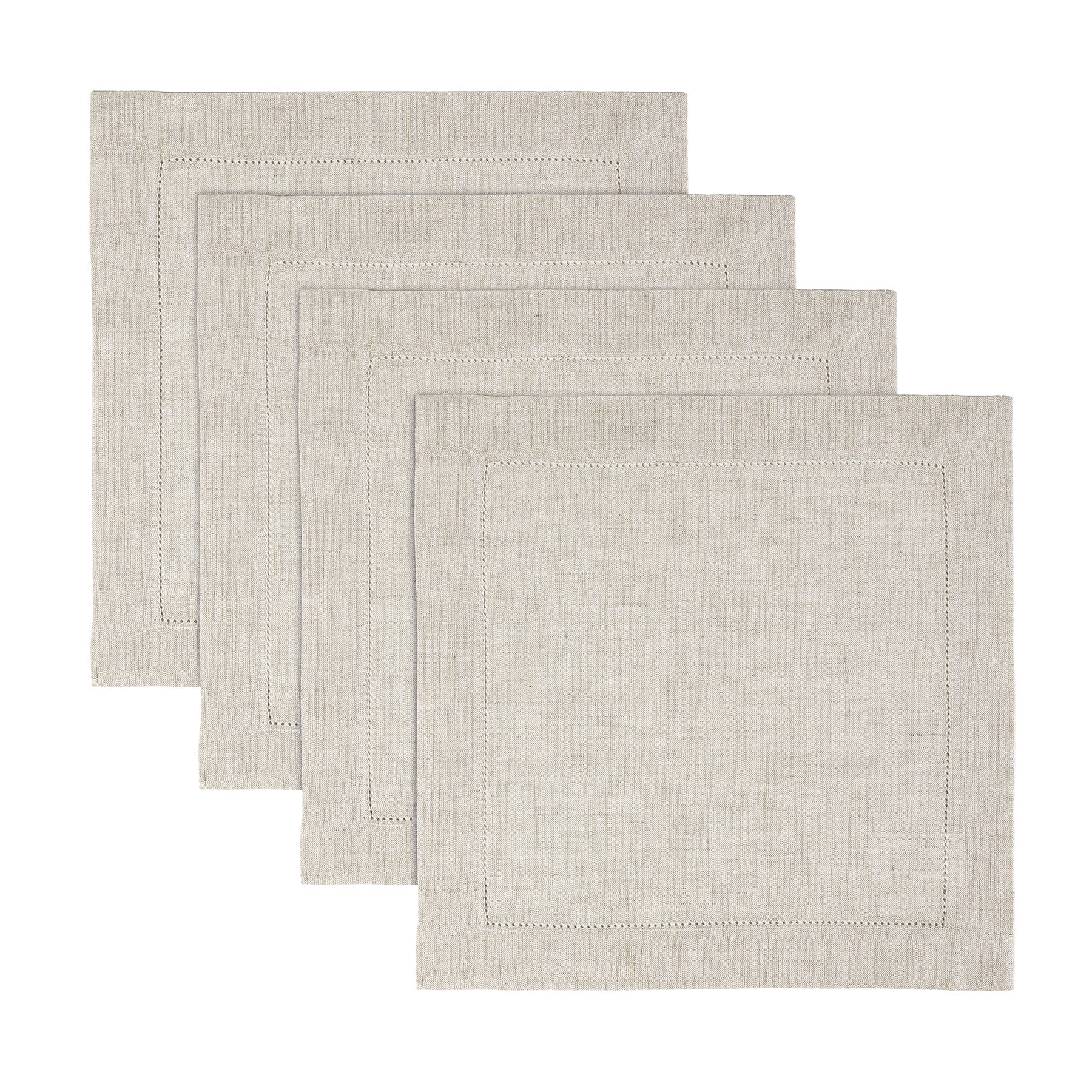 Classic Hemstitch Square Placemats, Set of 4