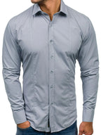 Men's Slim Fit Button-Down Shirt Gray