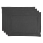 Linen Double Hemstitch Placemats, Set of 4