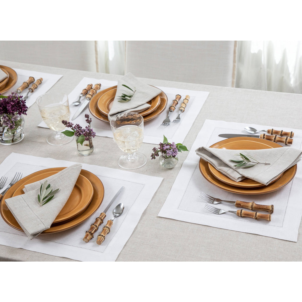 Medium Weight Hemstitch Placemats, Set of 4