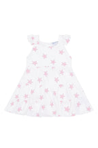 Pink Stars Print Ruffle Dress Pink