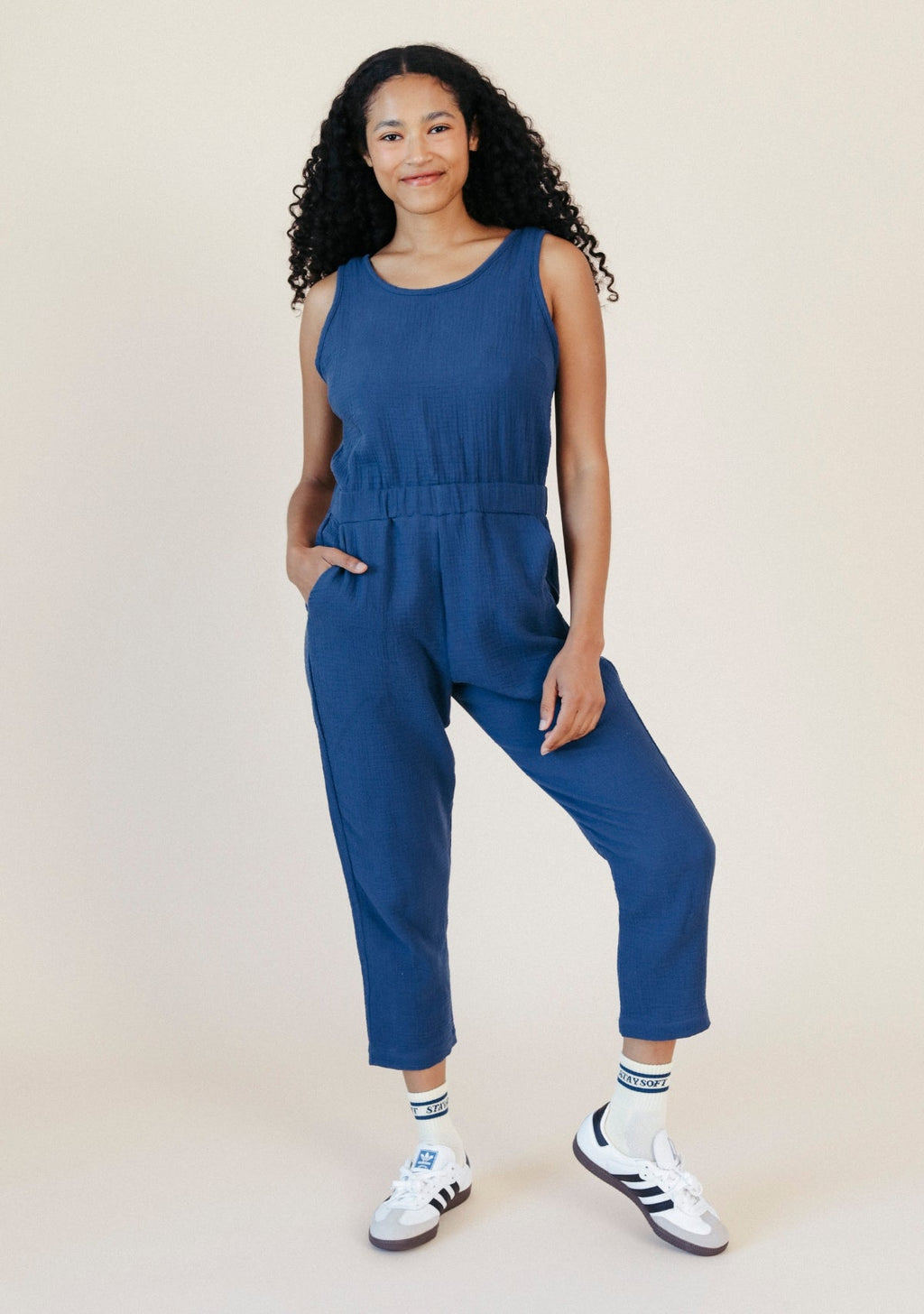 Jameela Organic Cotton Jumpsuit - Deep Sea