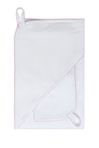 White Bubble Hooded Baby Towel Pink PT One Size
