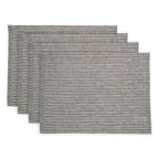 Narrow Stripe Placemats, Set of 4 Black & White 14 x 19 Inch