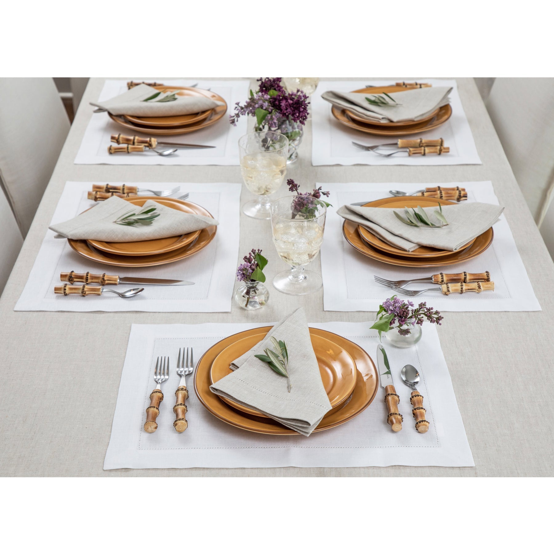 Medium Weight Hemstitch Placemats, Set of 4