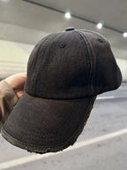 Distressed Solid Color Baseball Cap Black One Size