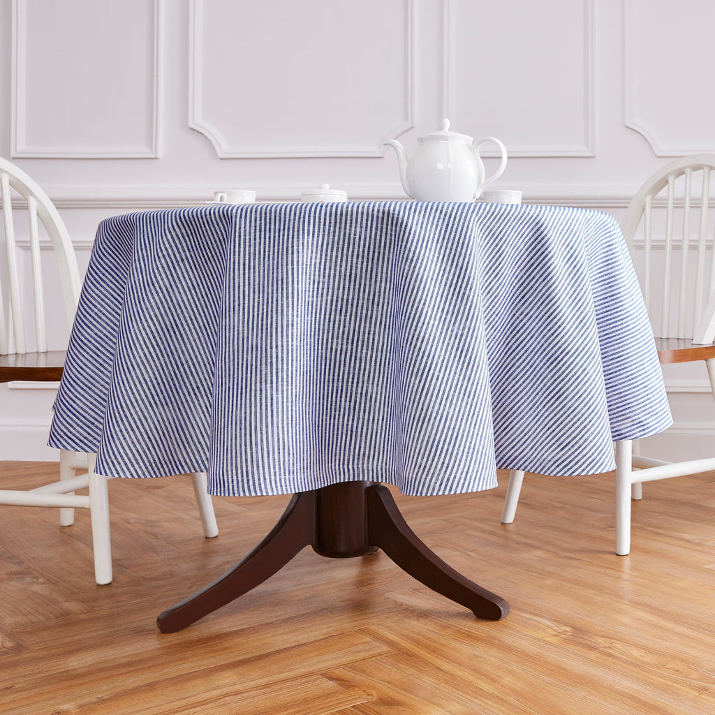 Narrow Stripe Round Tablecloth