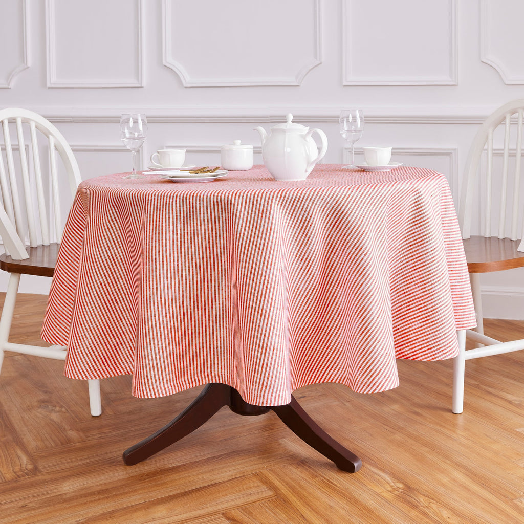 Narrow Stripe Round Tablecloth
