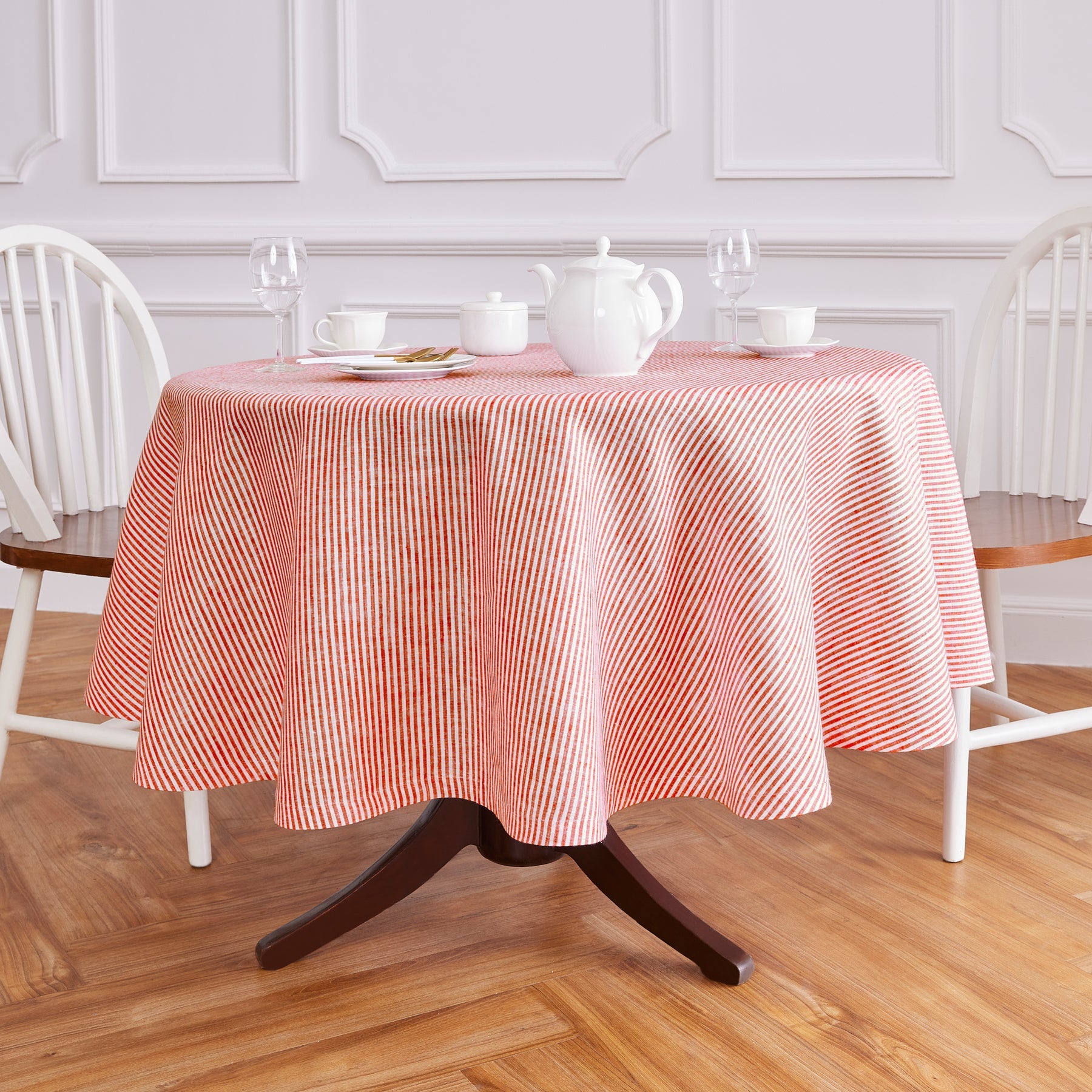 Narrow Stripe Round Tablecloth