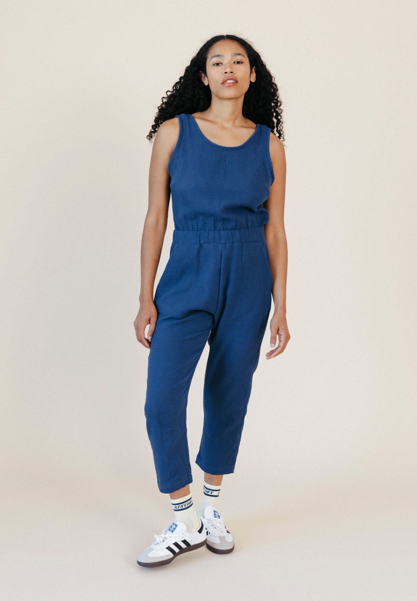 Jameela Organic Cotton Jumpsuit - Deep Sea