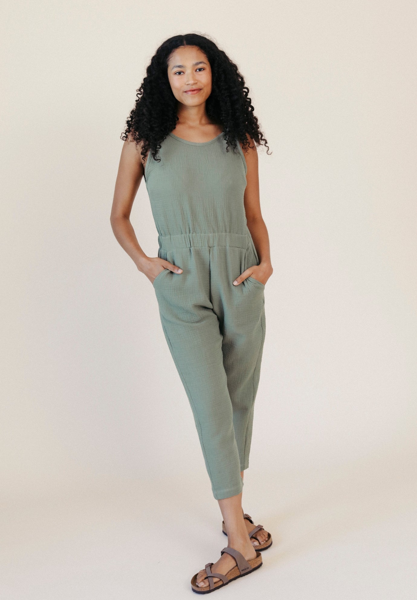Jameela Organic Cotton Jumpsuit - Seagrass