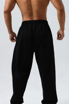 Men's Plus Size Distressed Drawstring Joggers Black