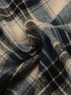 Men's Plaid Long Sleeve Shirt with Raw Hem