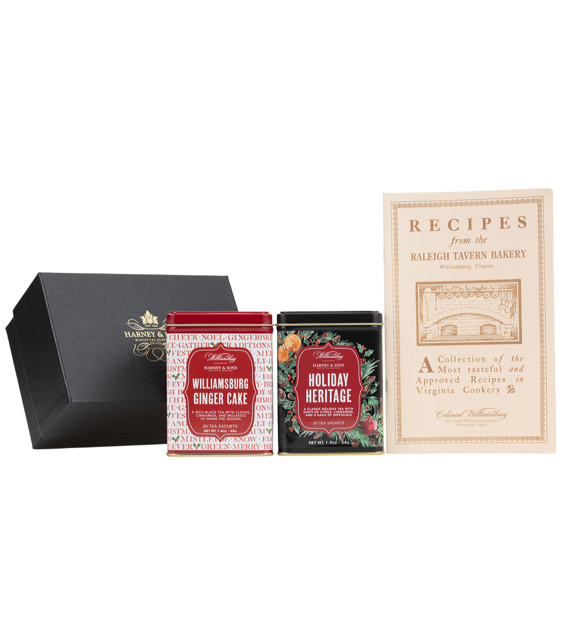 Williamsburg Holiday Heritage Tea, Tin of 20 Sachets Sachets Williamsburg Duo & Cookbook Gift