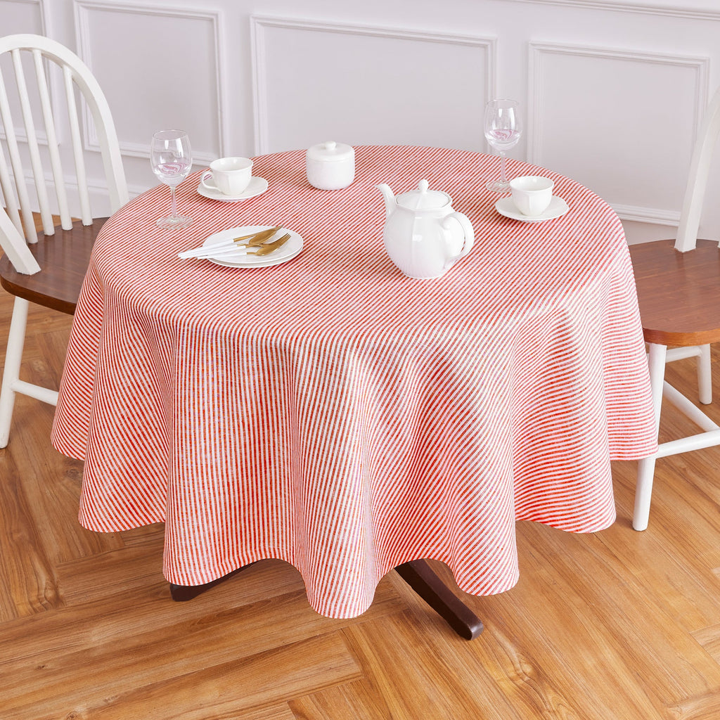 Narrow Stripe Round Tablecloth
