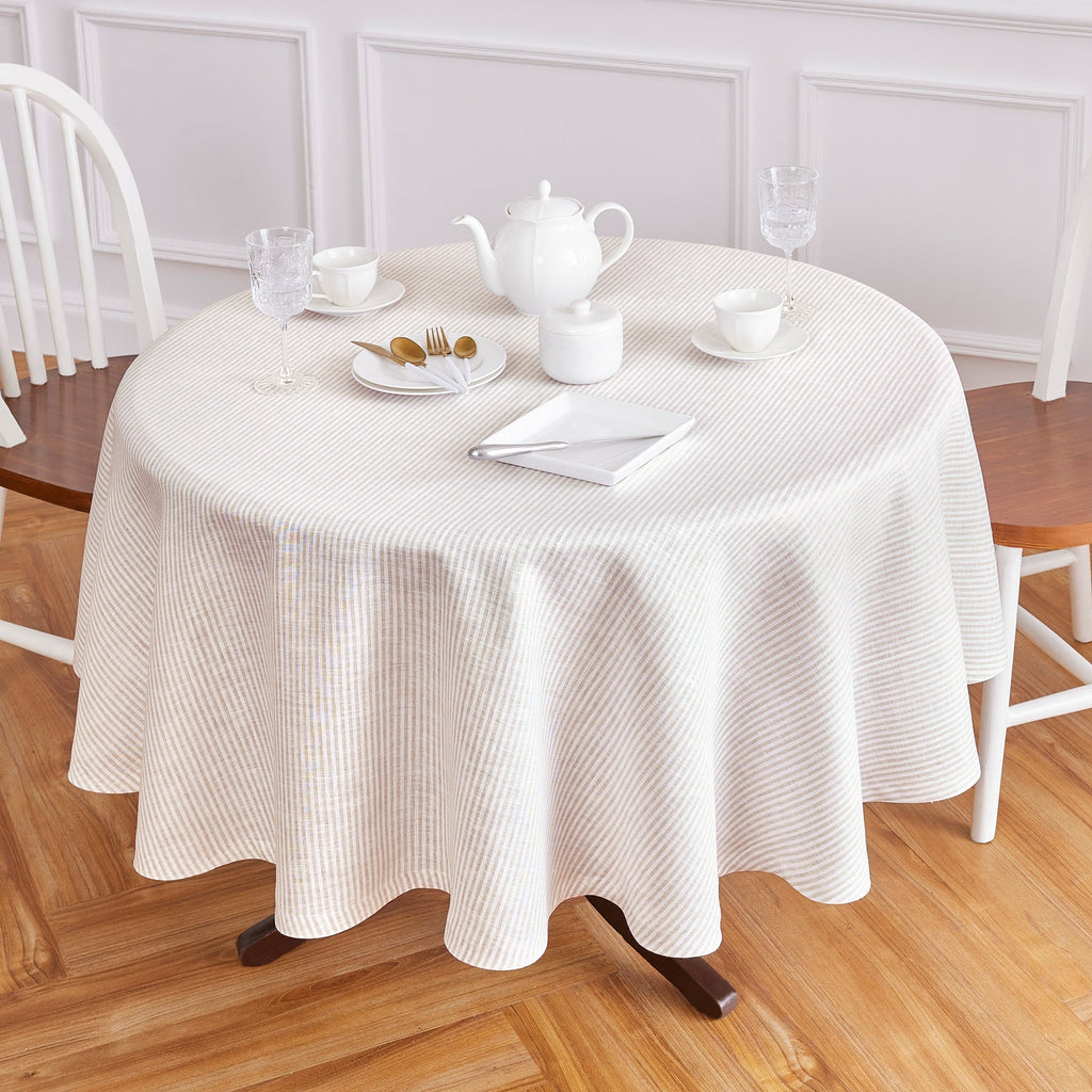 Narrow Stripe Round Tablecloth