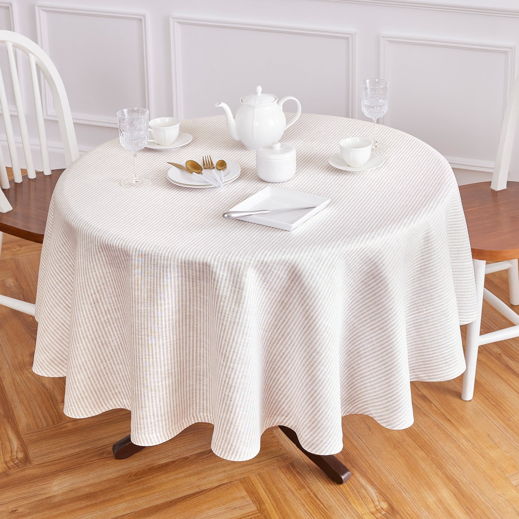 Narrow Stripe Round Tablecloth