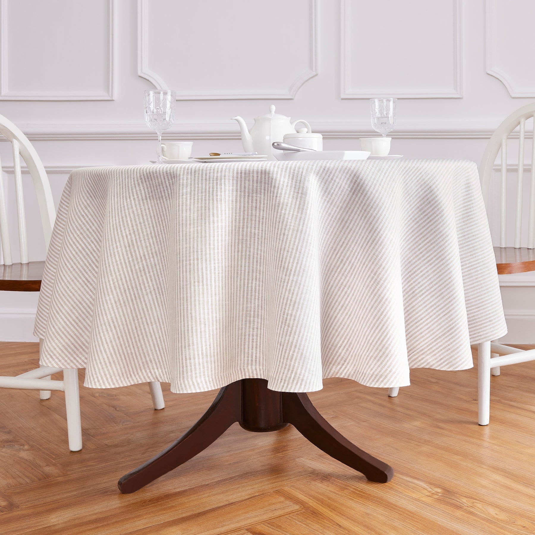Narrow Stripe Round Tablecloth