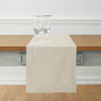 Cotton Linen Hemstitch Table Runner