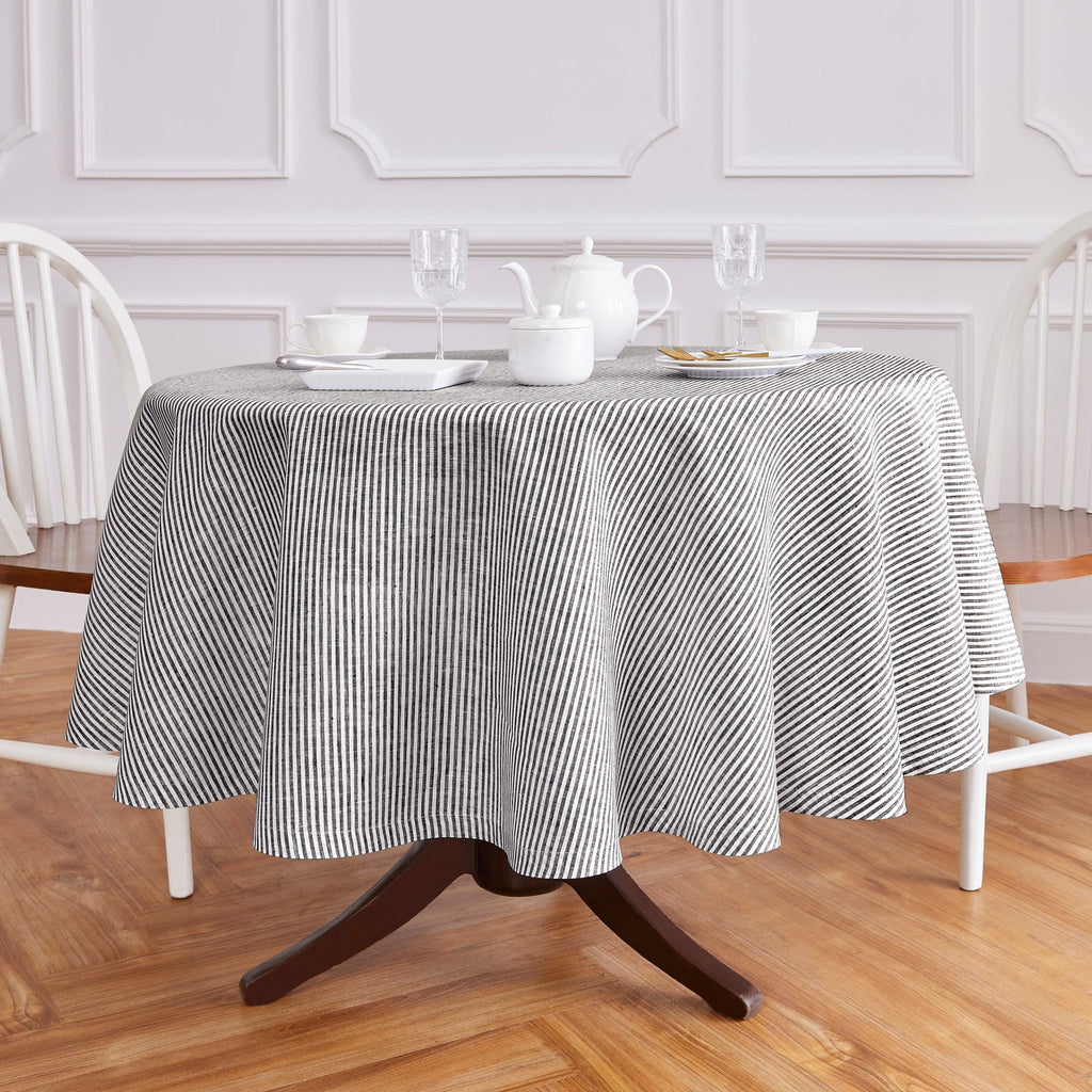 Narrow Stripe Round Tablecloth