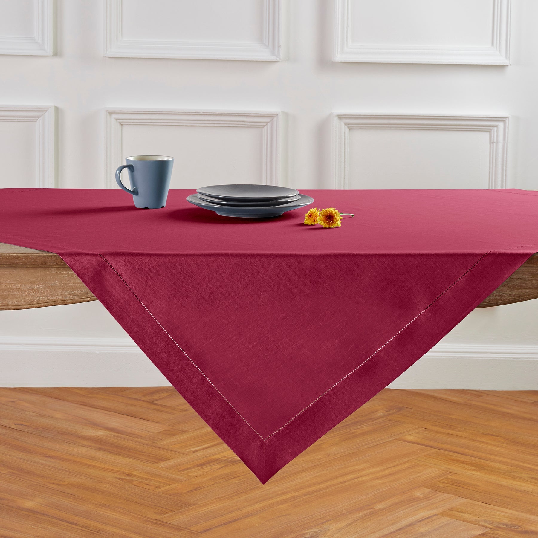 Classic Hemstitch Table Throw