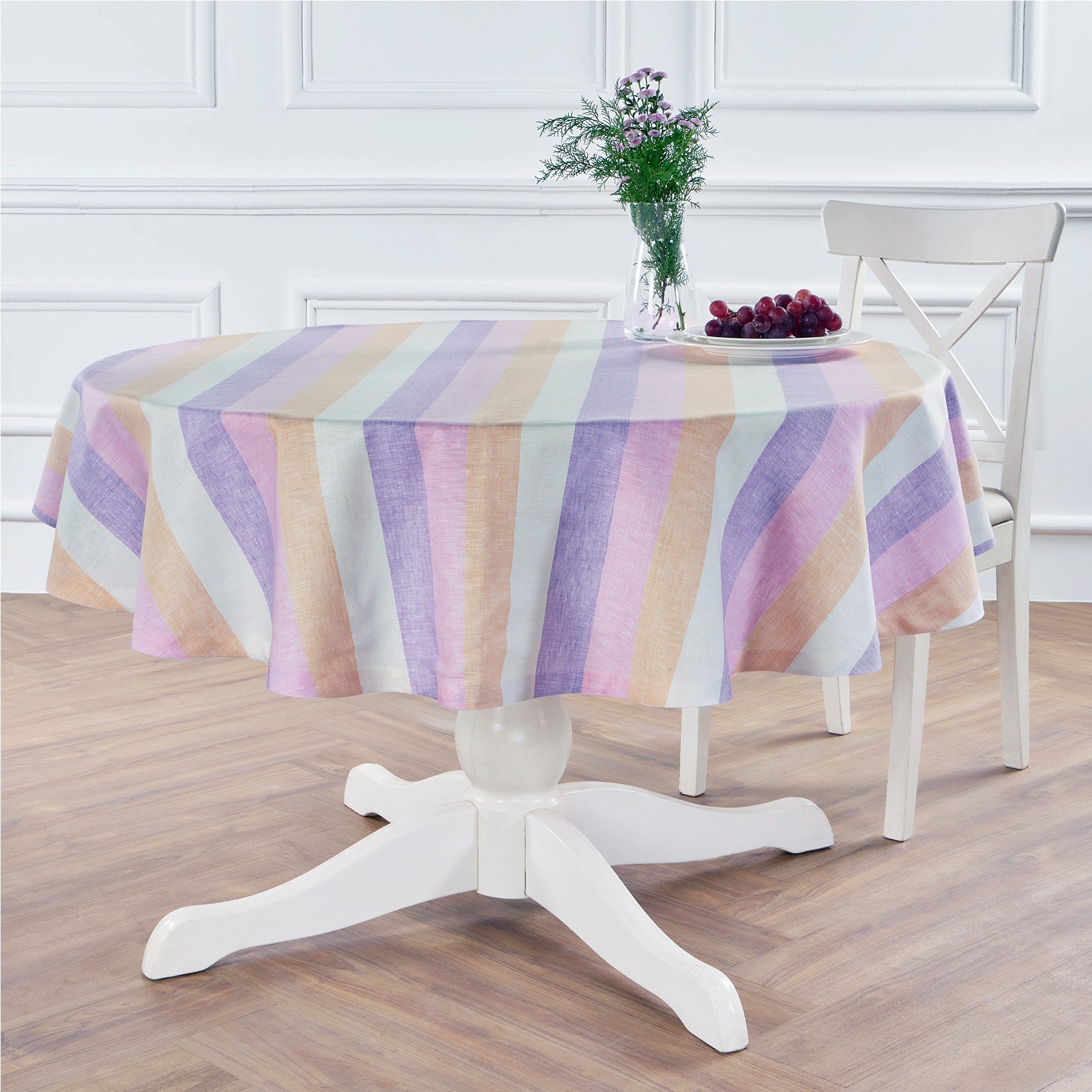 Gelato Stripe Round Tablecloth