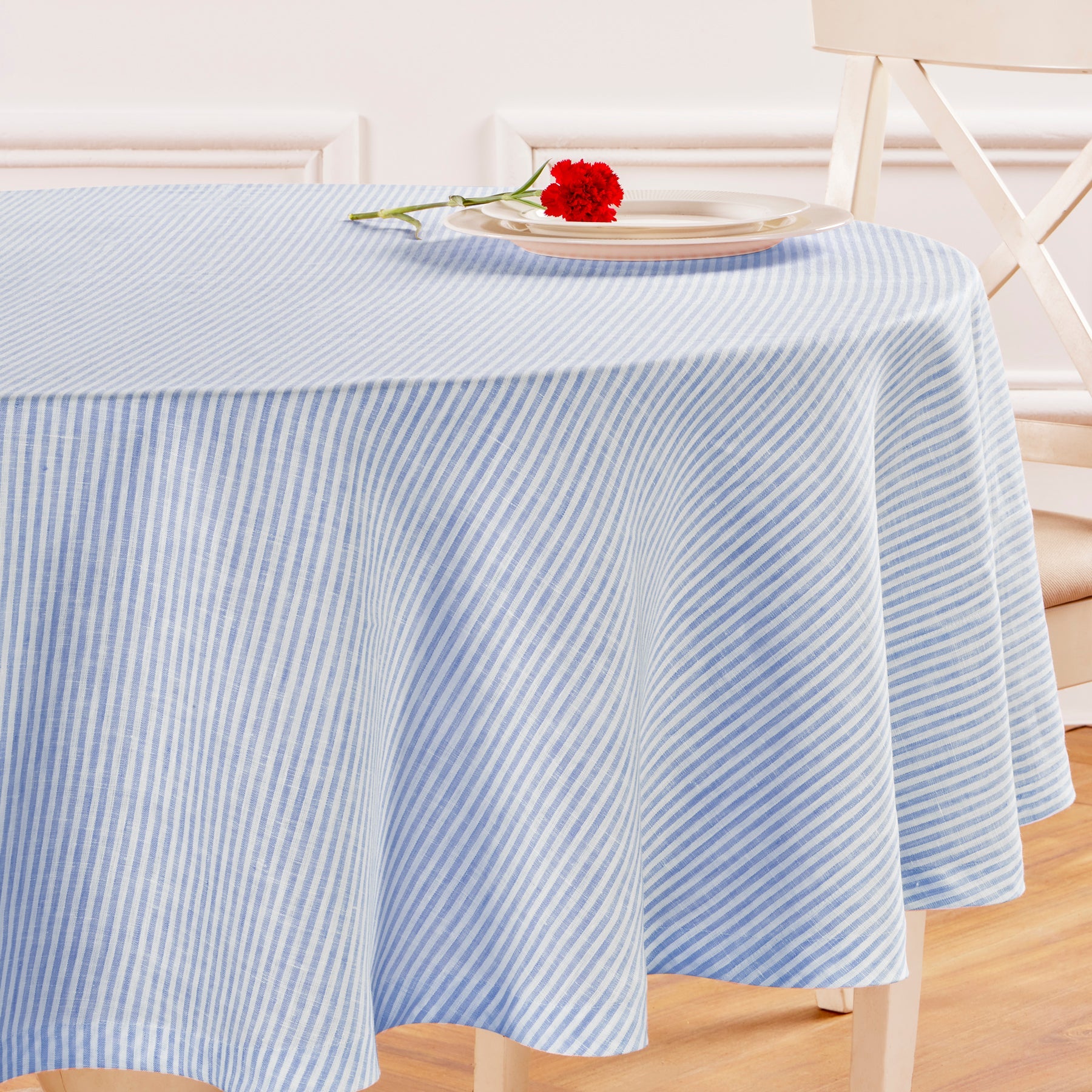 Narrow Stripe Round Tablecloth