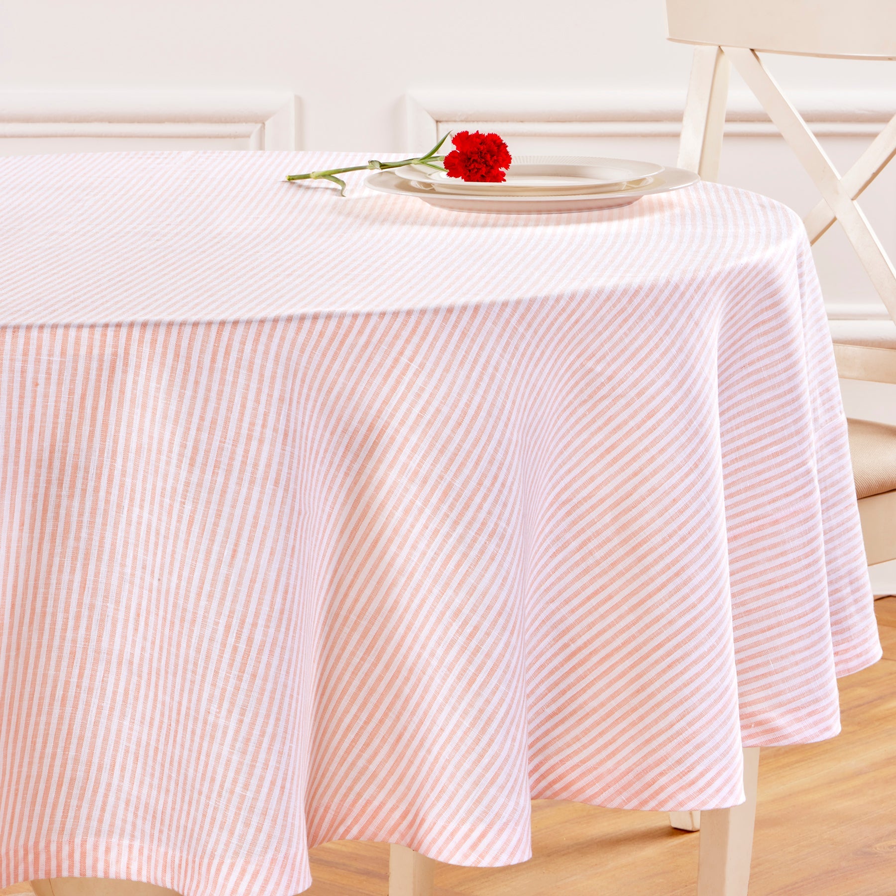 Narrow Stripe Round Tablecloth