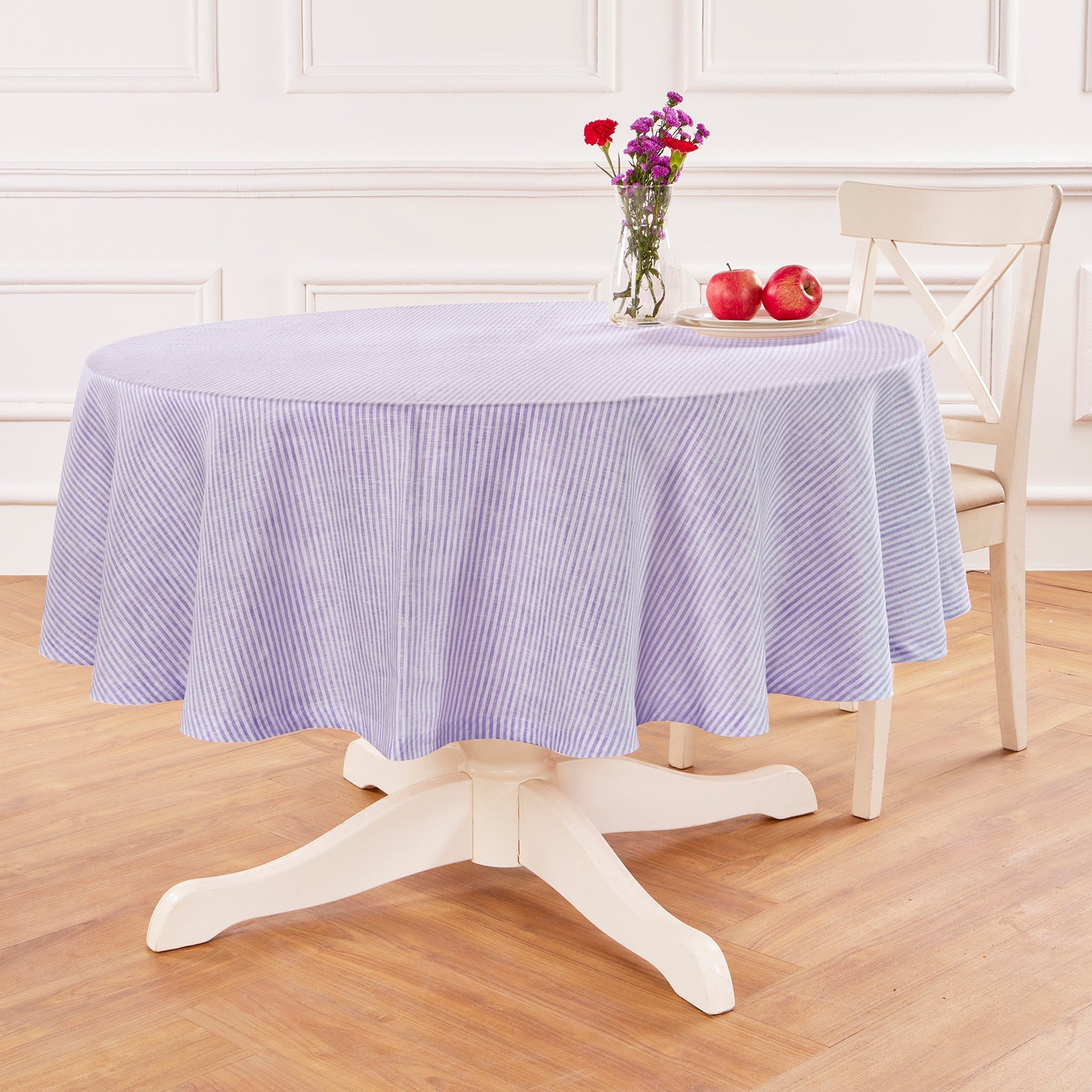 Narrow Stripe Round Tablecloth