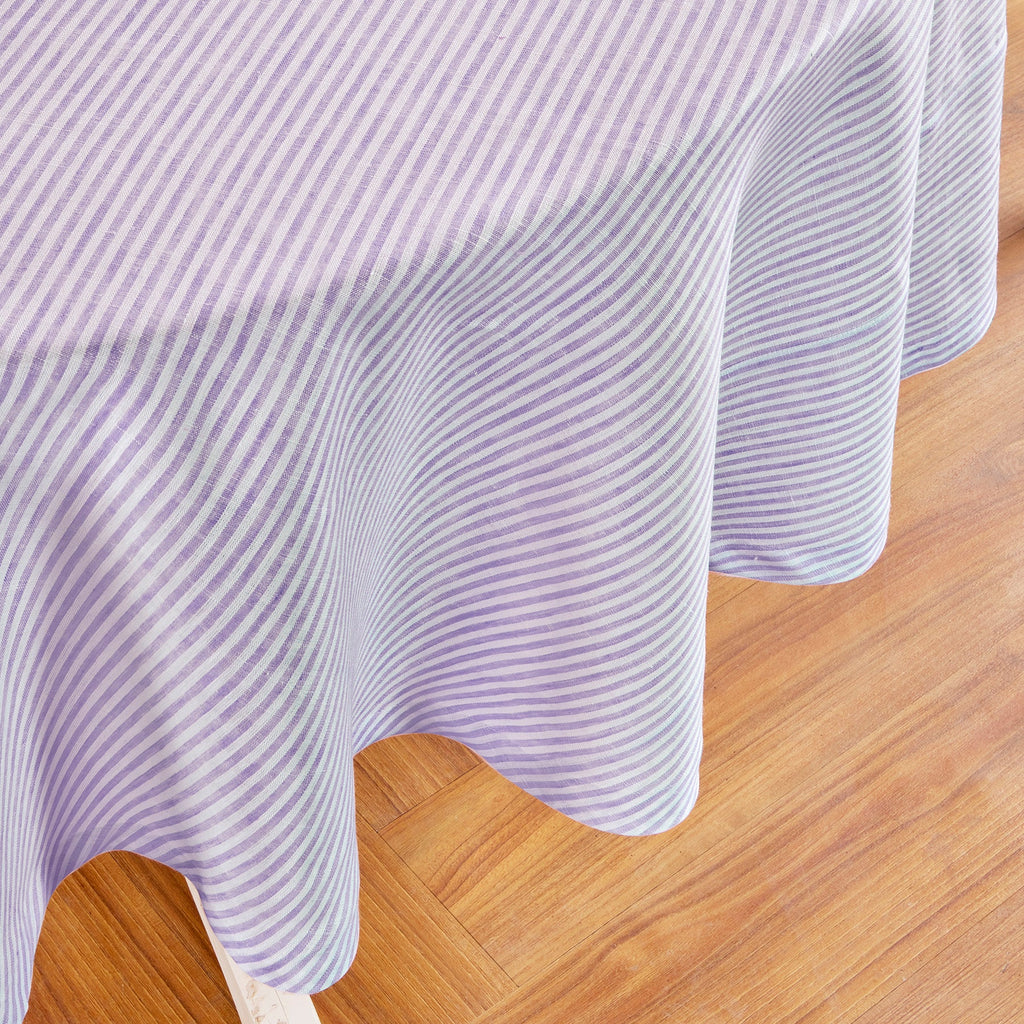 Narrow Stripe Round Tablecloth