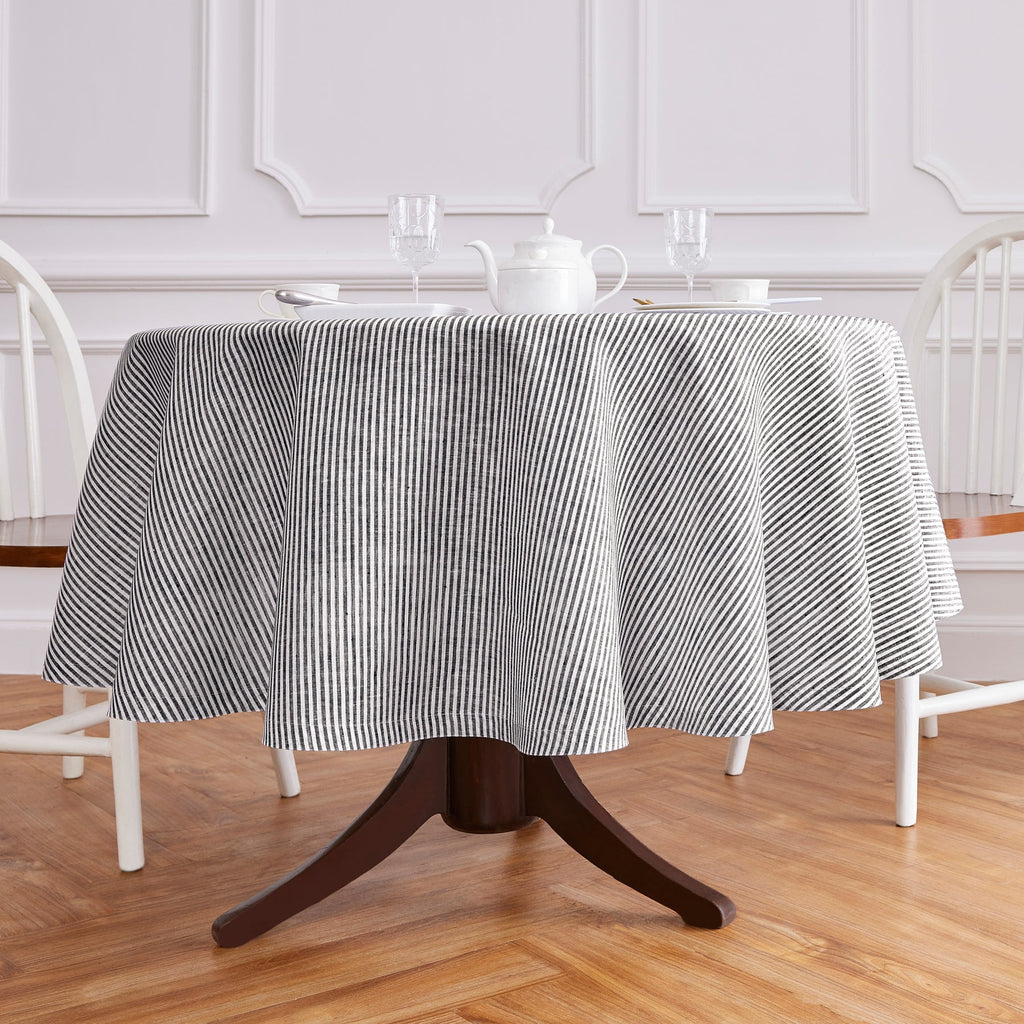 Narrow Stripe Round Tablecloth