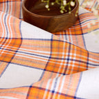 Orange Plaid Tablecloth