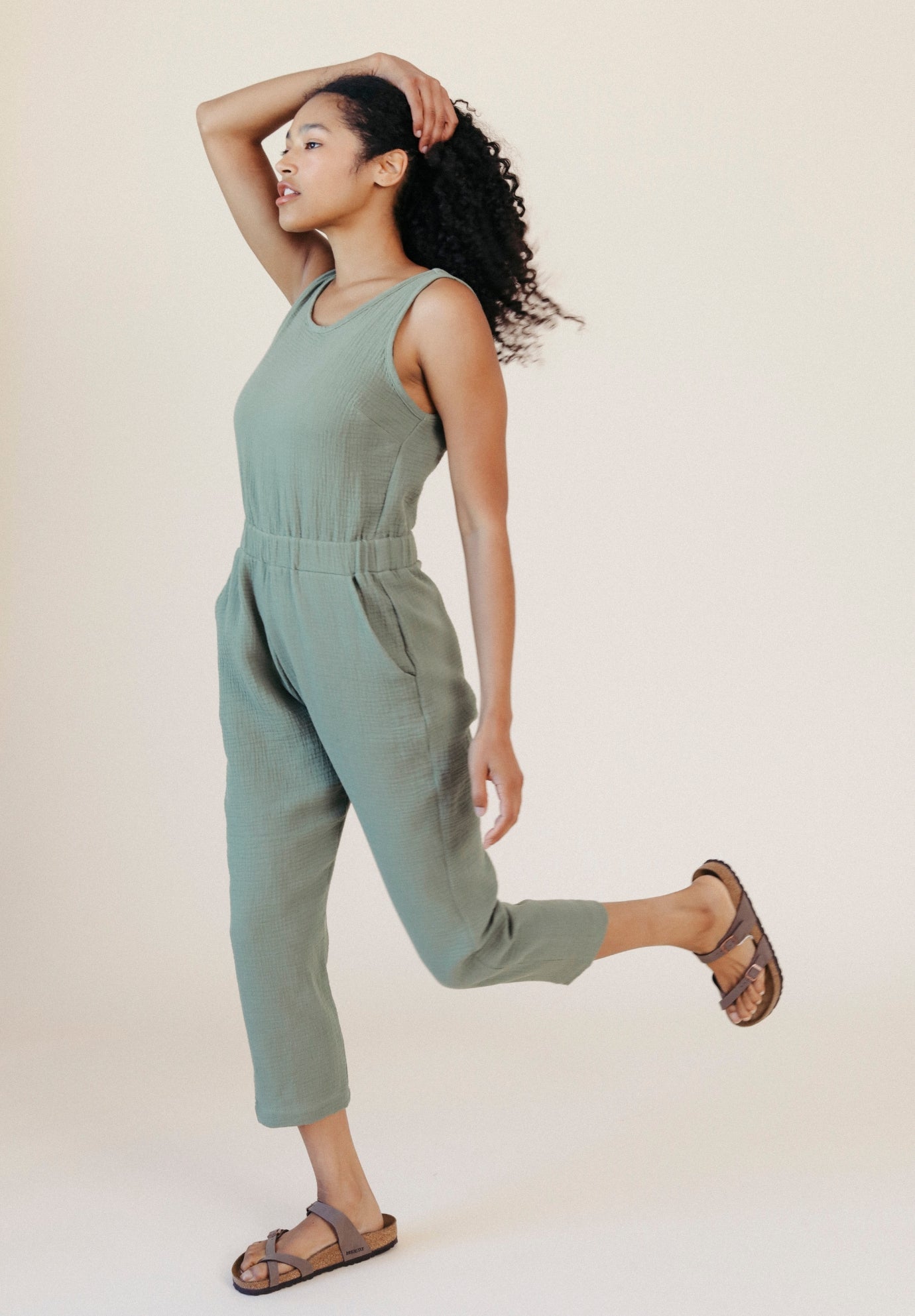 Jameela Organic Cotton Jumpsuit - Seagrass