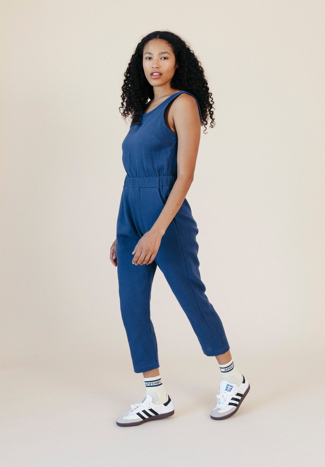 Jameela Organic Cotton Jumpsuit - Deep Sea
